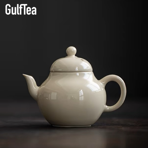 【Compulsory item】Milk white retro Chinese ceramic teapot