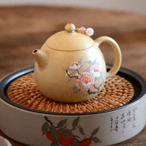 【classic】Handmade painted purple clay teapot